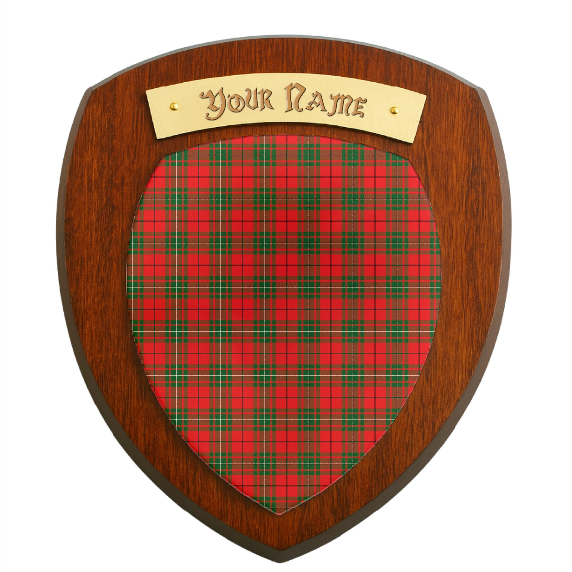 ScotsTee Shop Scottish MacAulay Modern Clan Tartan Wooden Wall Plaque Personalize with Your Name
