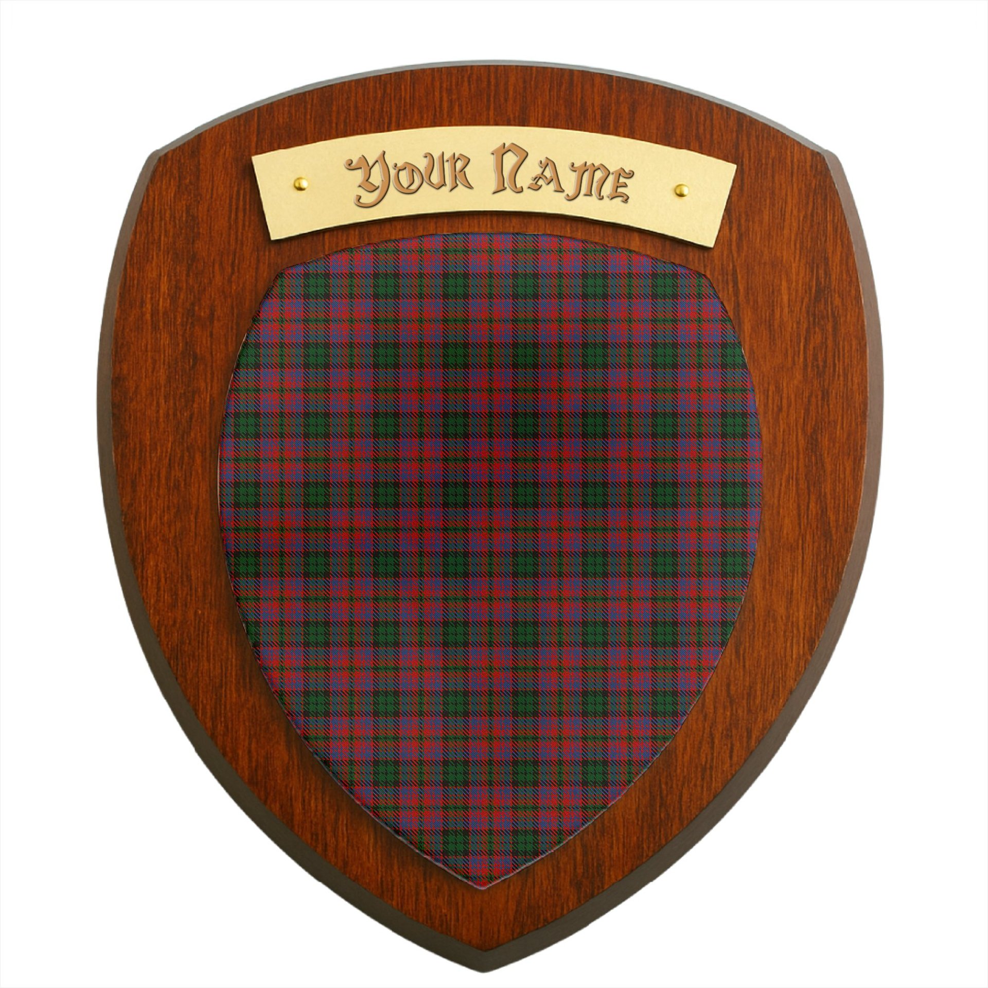 ScotsTee Shop Scottish MacInroy Clan Tartan Wooden Wall Plaque Personalize with Your Name