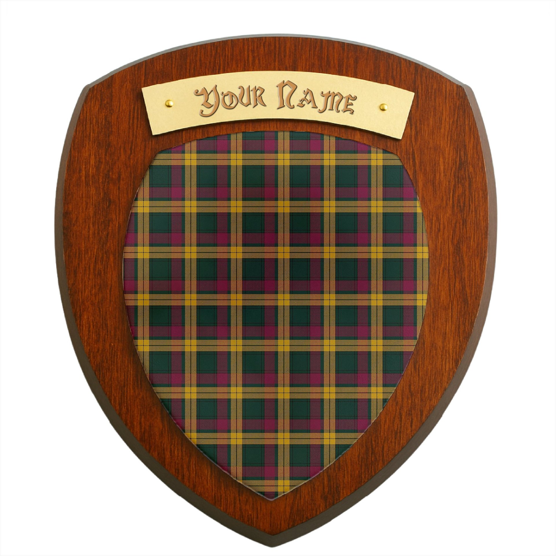 ScotsTee Shop Scottish MacMillan Modern Clan Tartan Wooden Wall Plaque Personalize with Your Name
