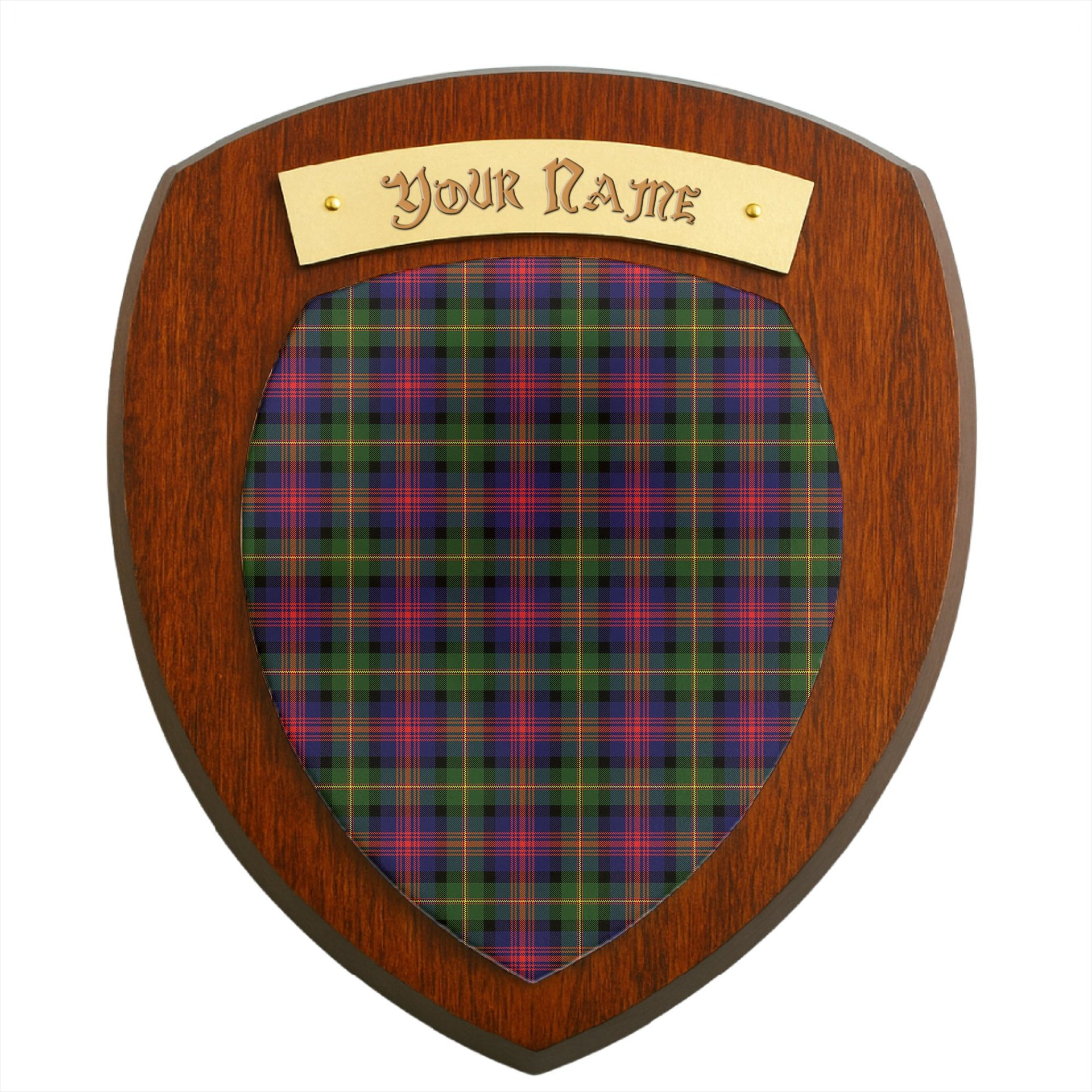 ScotsTee Shop Scottish Logan Modern Clan Tartan Wooden Wall Plaque Personalize with Your Name