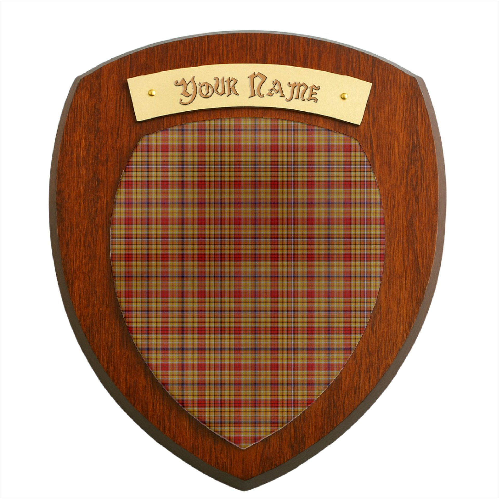 ScotsTee Shop Scottish Kinross 2 Clan Tartan Wooden Wall Plaque Personalize with Your Name