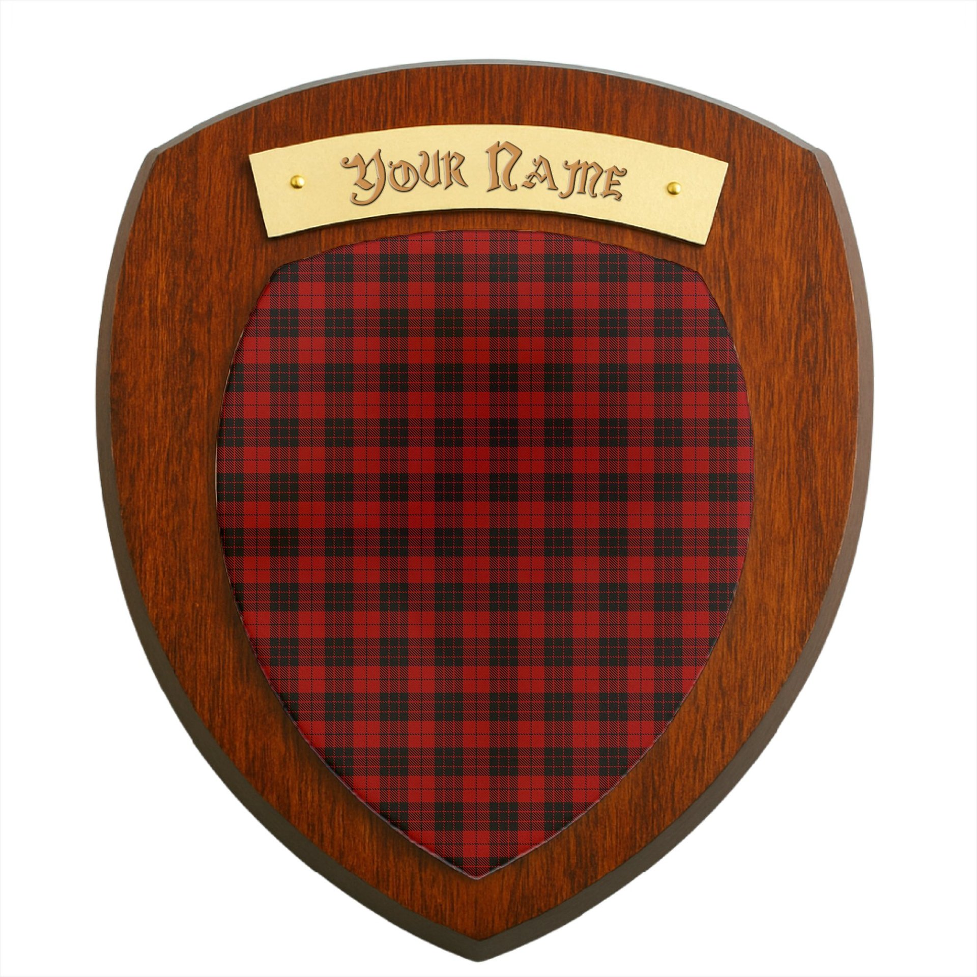 ScotsTee Shop Scottish MacLeod of Raasay Highland Clan Tartan Wooden Wall Plaque Personalize with Your Name