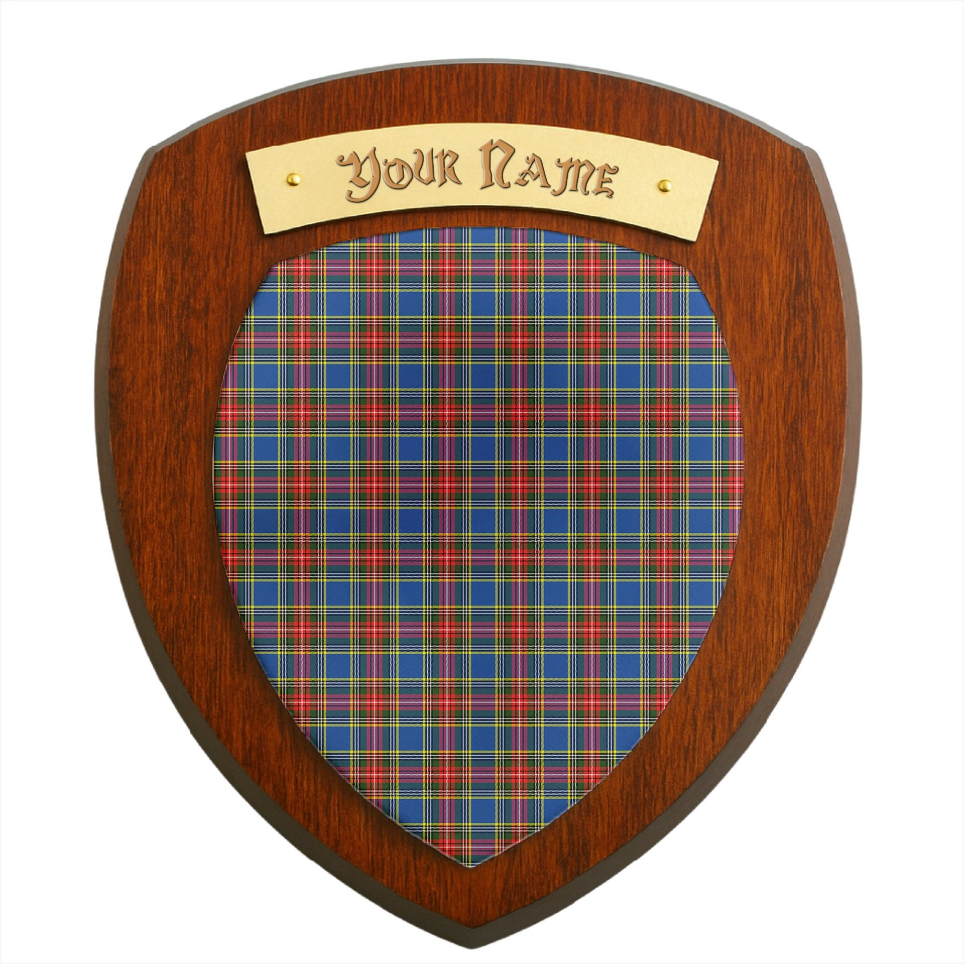 ScotsTee Shop Scottish MacBeth Modern SC Clan Tartan Wooden Wall Plaque Personalize with Your Name