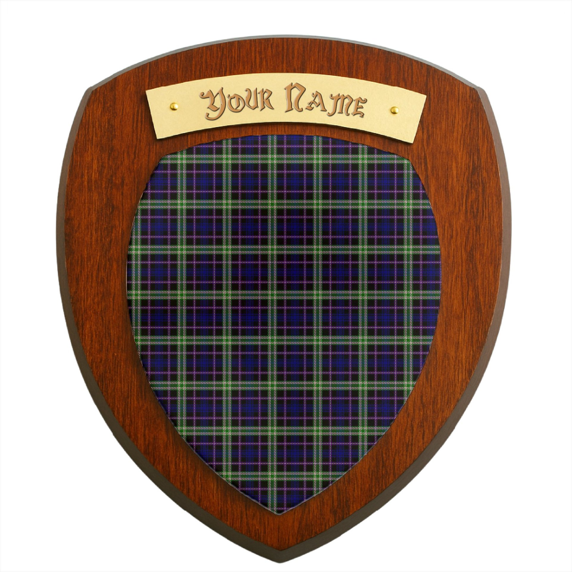 ScotsTee Shop Scottish MacKusick Clan Tartan Wooden Wall Plaque Personalize with Your Name