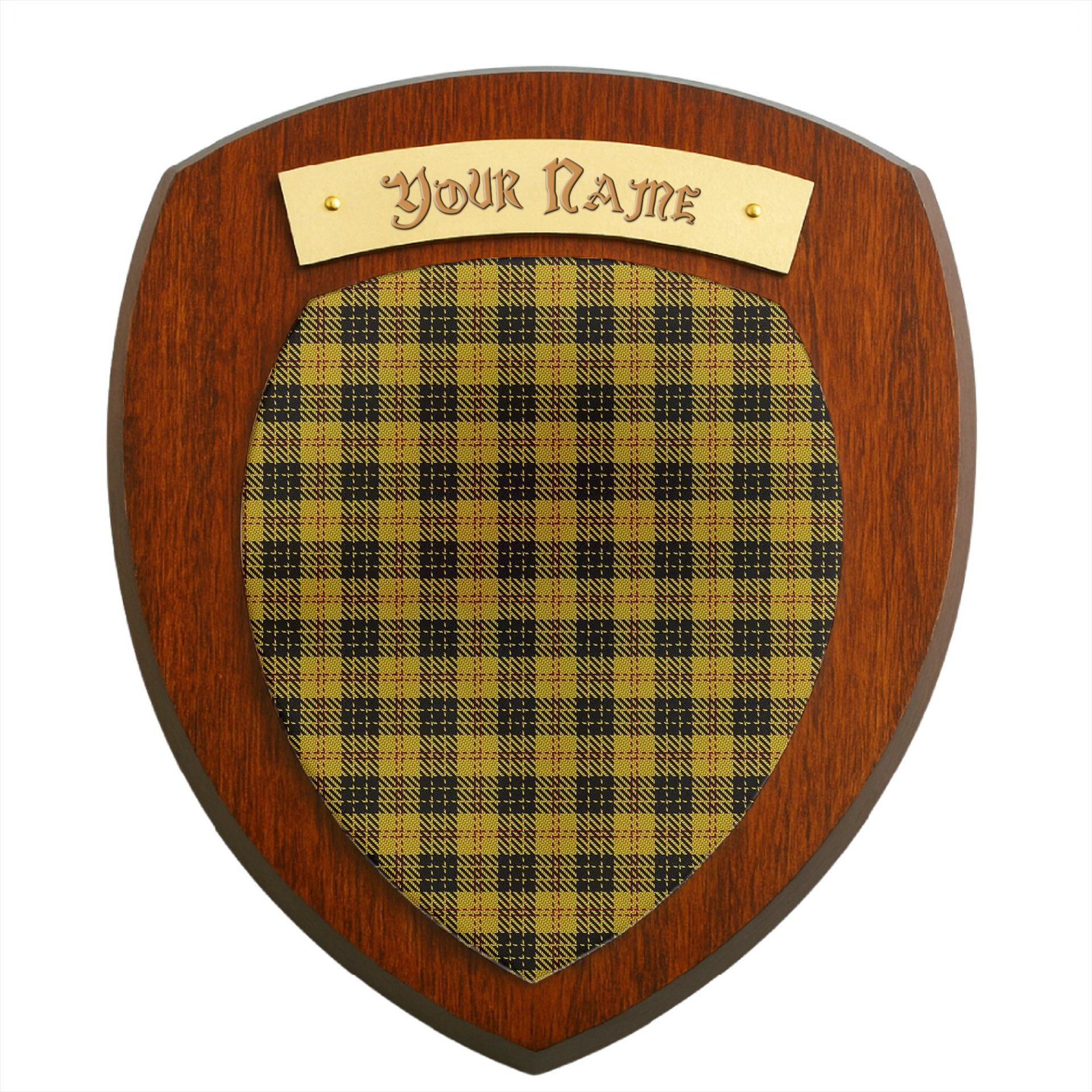 ScotsTee Shop Scottish MacLeod Clan Tartan Wooden Wall Plaque Personalize with Your Name