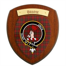 ScotsTee Shop Scottish Brodie Clan Crest Scottish Tartan Wooden Wall Plaque