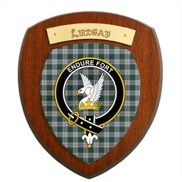 ScotsTee Shop Scottish Lindsay Dress Clan Crest Scottish Tartan Wooden Wall Plaque
