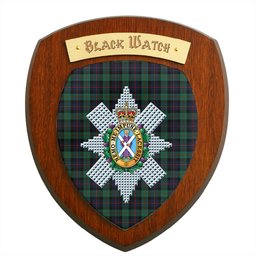 ScotsTee Shop Scottish Black Watch Coarse Kilt Modern Clan Crest Scottish Tartan Wooden Wall Plaque