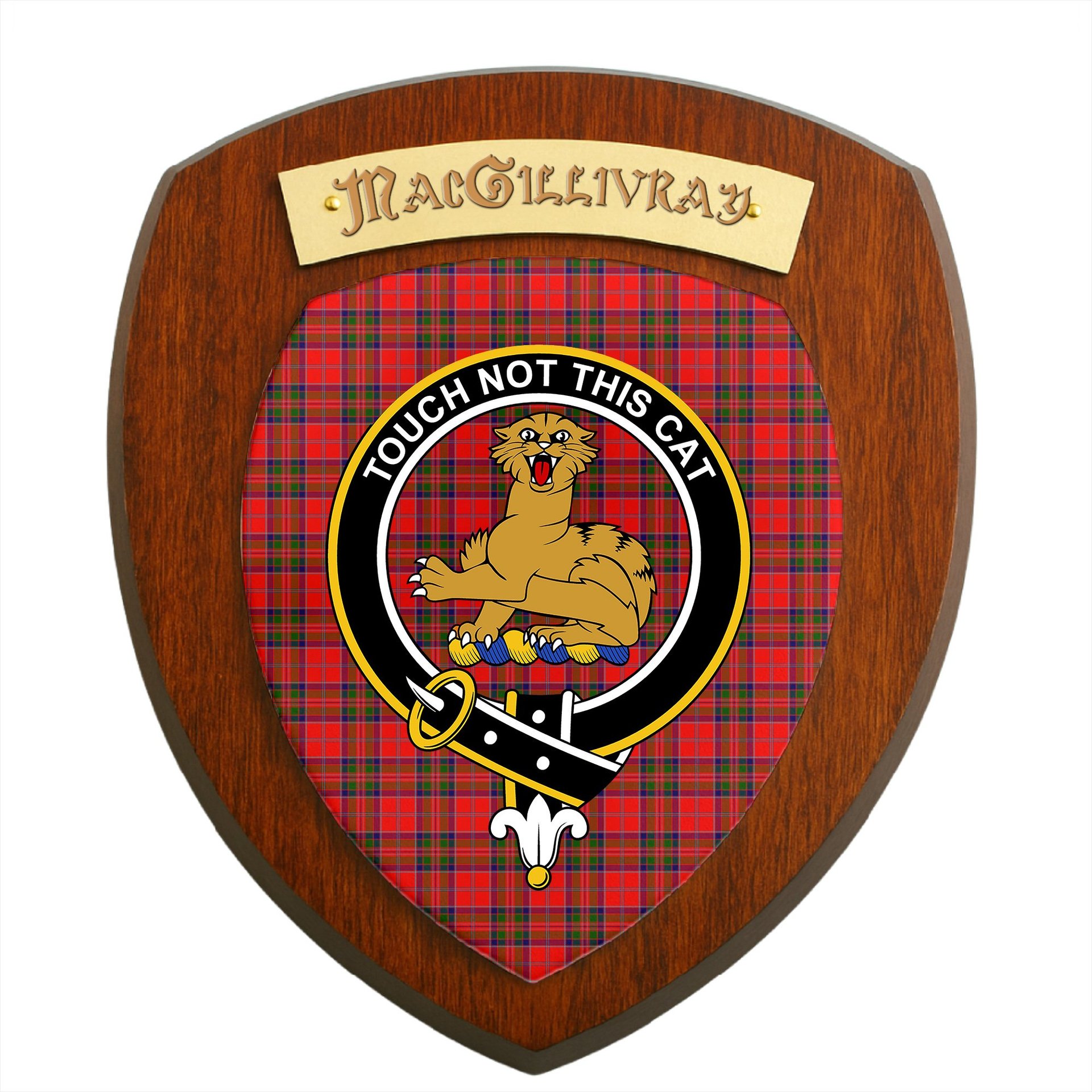 ScotsTee Shop Scottish MacGillivray Modern Clan Crest Scottish Tartan Wooden Wall Plaque