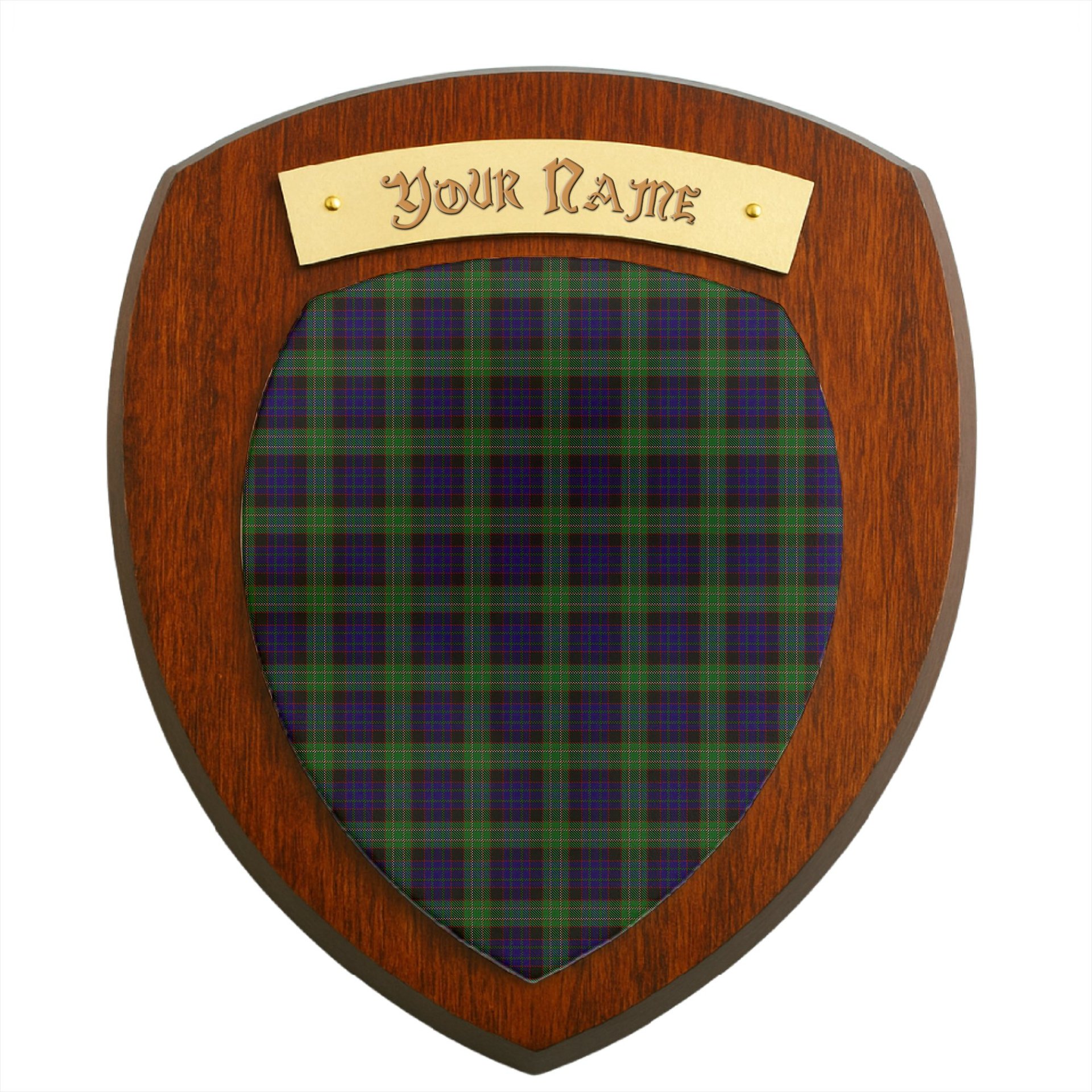 ScotsTee Shop Scottish Nicolson Green Hunting Clan Tartan Wooden Wall Plaque Personalize with Your Name
