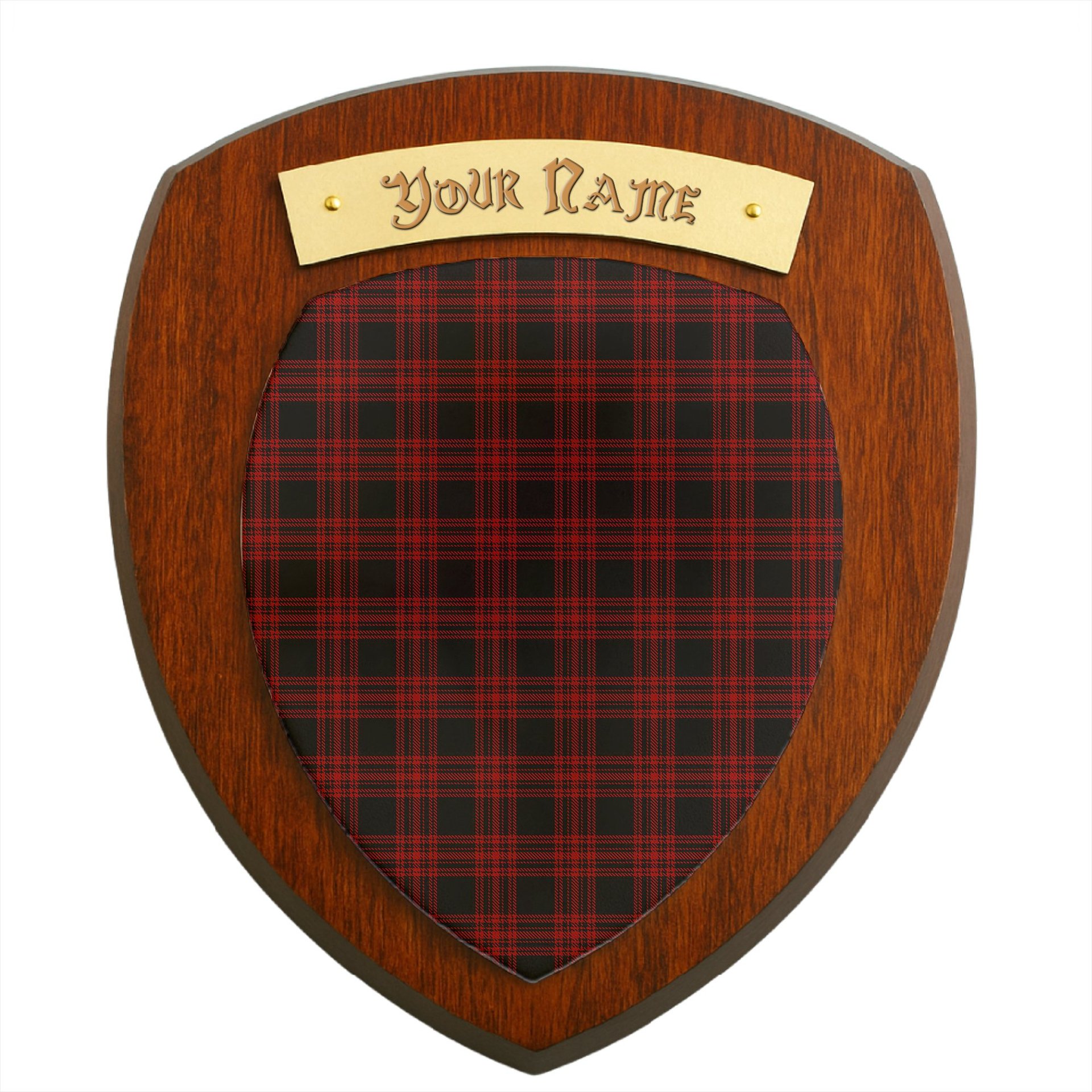 ScotsTee Shop Scottish Menzies Hunting Clan Tartan Wooden Wall Plaque Personalize with Your Name