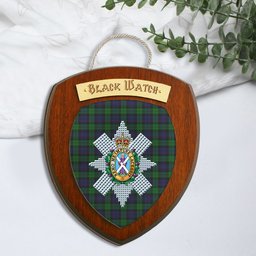ScotsTee Shop Scottish Black Watch Clan Crest Scottish Tartan Wooden Wall Plaque