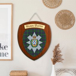 ScotsTee Shop Scottish Black Watch Clan Crest Scottish Tartan Wooden Wall Plaque