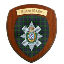 ScotsTee Shop Scottish Black Watch Clan Crest Scottish Tartan Wooden Wall Plaque