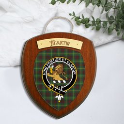 ScotsTee Shop Scottish Martin Clan Crest Scottish Tartan Wooden Wall Plaque