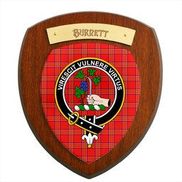 ScotsTee Shop Scottish Burnett Modern Clan Crest Scottish Tartan Wooden Wall Plaque