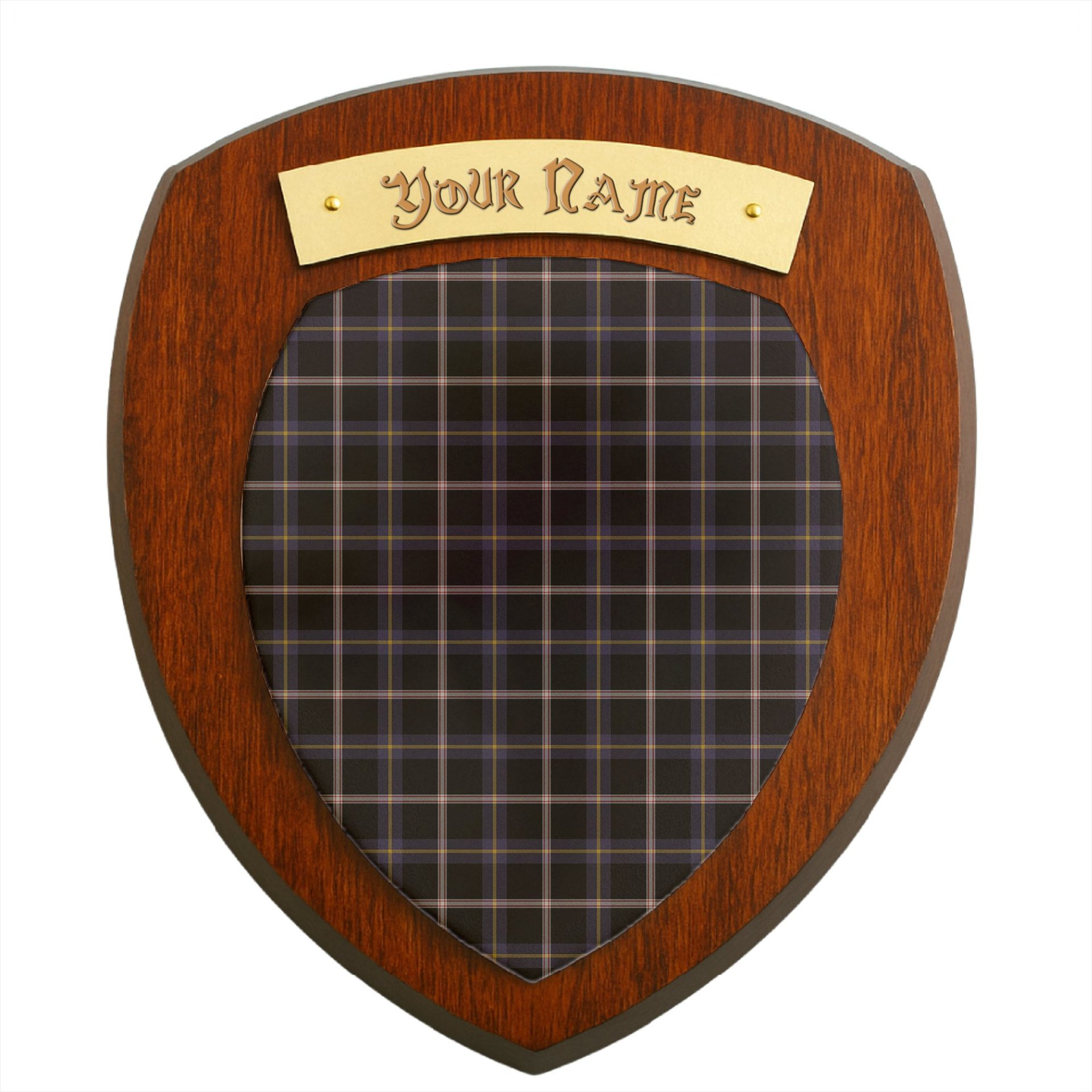 ScotsTee Shop Scottish Navy Dress Blue Clan Tartan Wooden Wall Plaque Personalize with Your Name
