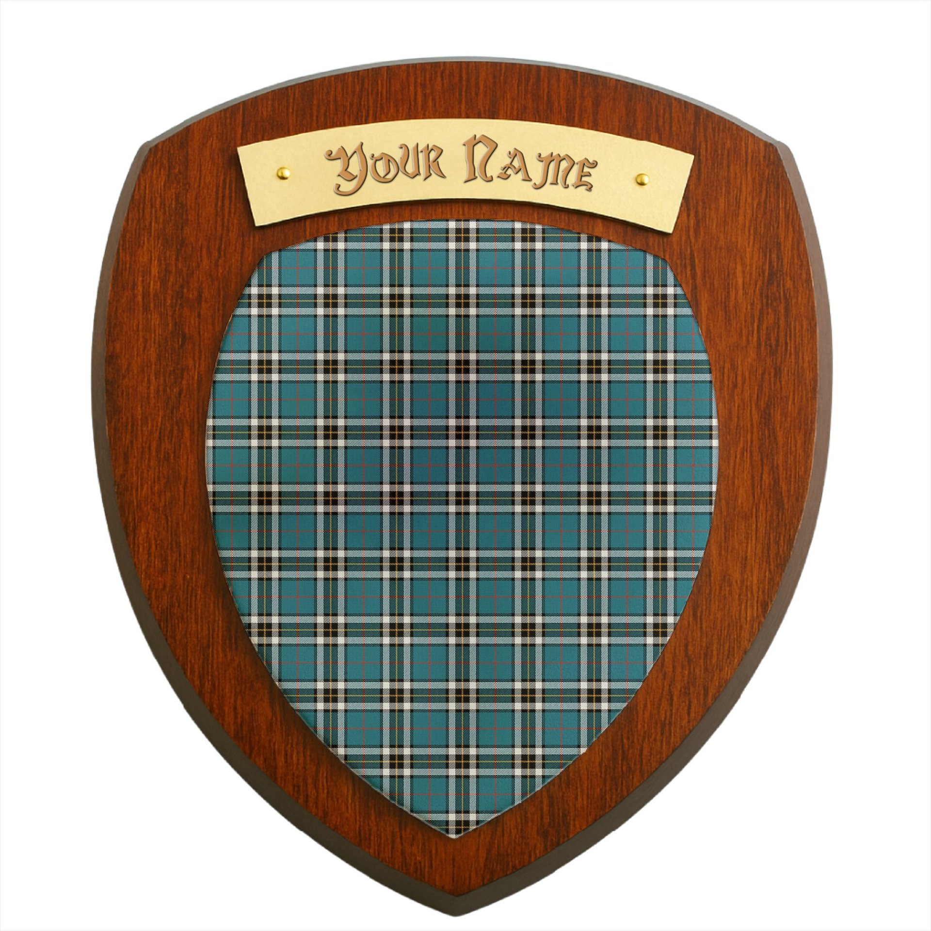 ScotsTee Shop Scottish Thompson Dress Blue Ancient Clan Tartan Wooden Wall Plaque Personalize with Your Name