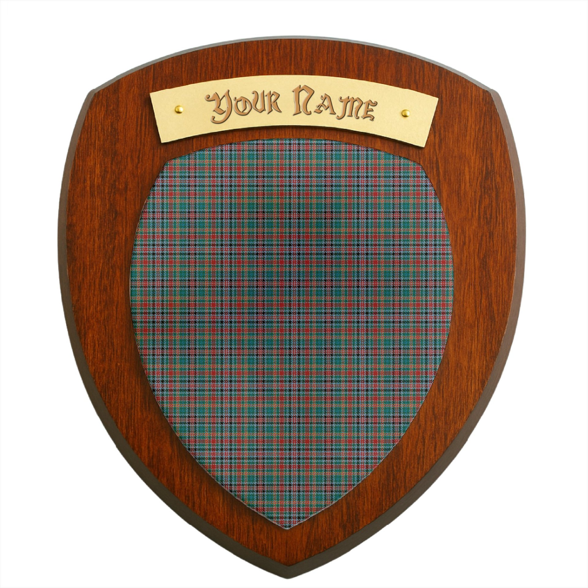 ScotsTee Shop Scottish Russell Old Modern Clan Tartan Wooden Wall Plaque Personalize with Your Name