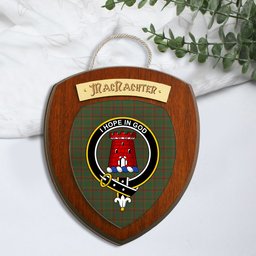 ScotsTee Shop Scottish MacNachten Hunting Clan Crest Scottish Tartan Wooden Wall Plaque