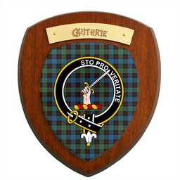ScotsTee Shop Scottish Guthrie Clan Crest Scottish Tartan Wooden Wall Plaque