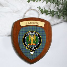 ScotsTee Shop Scottish Falconer Clan Crest Scottish Tartan Wooden Wall Plaque