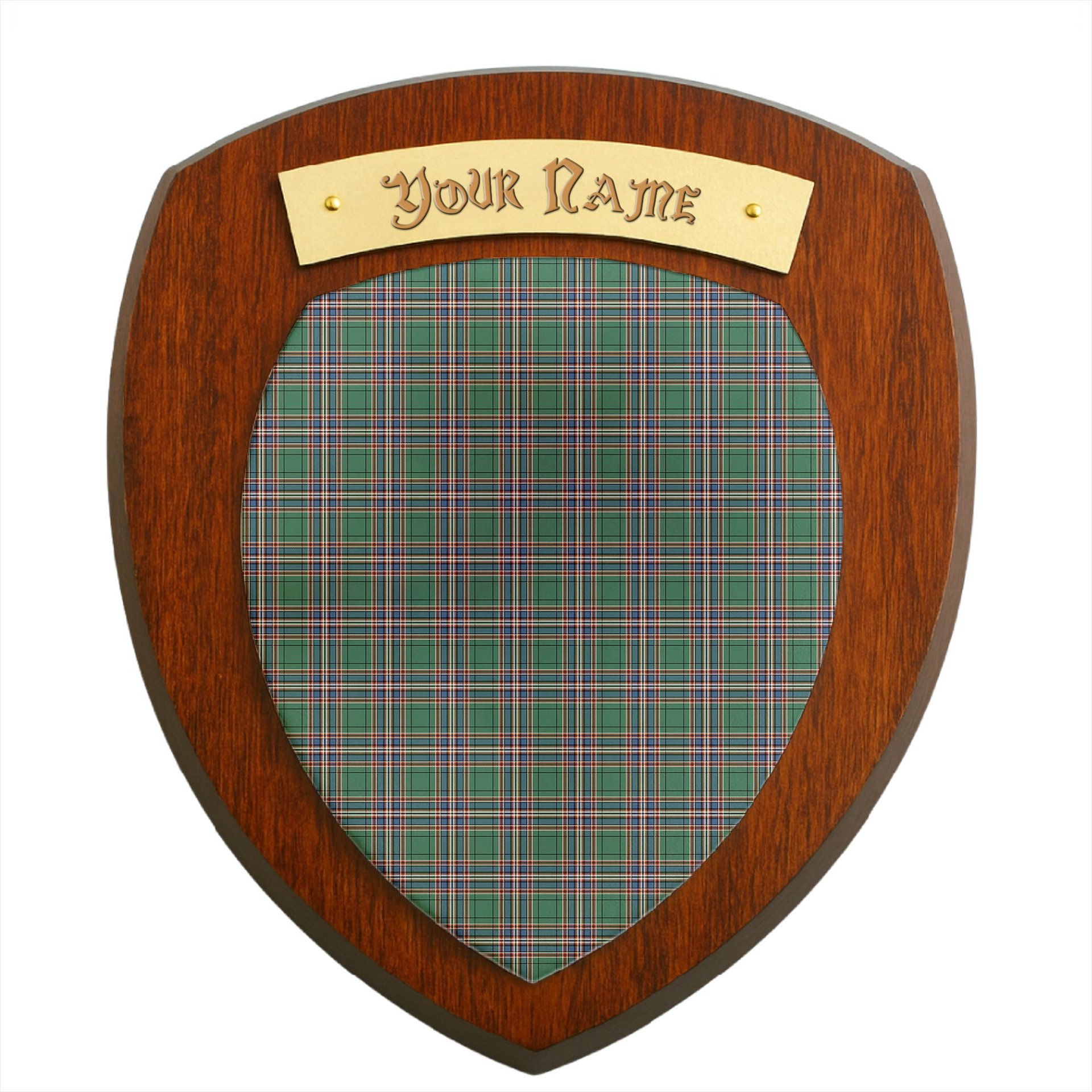 ScotsTee Shop Scottish McFarland Hunting Ancient Clan Tartan Wooden Wall Plaque Personalize with Your Name