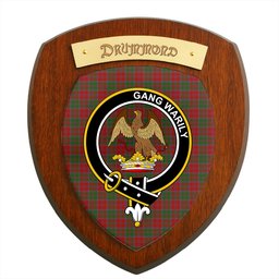 ScotsTee Shop Scottish Drummond Clan Crest Scottish Tartan Wooden Wall Plaque