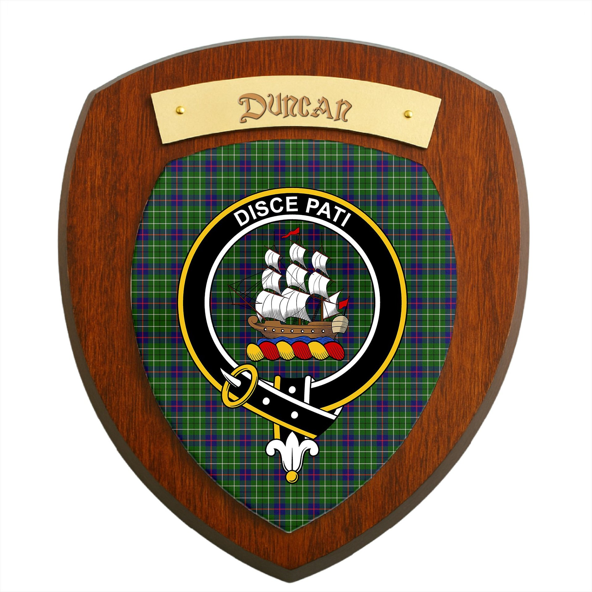 ScotsTee Shop Scottish Duncan Clan Crest Scottish Tartan Wooden Wall Plaque