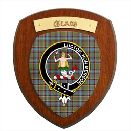 ScotsTee Shop Scottish Glass Clan Crest Scottish Tartan Wooden Wall Plaque