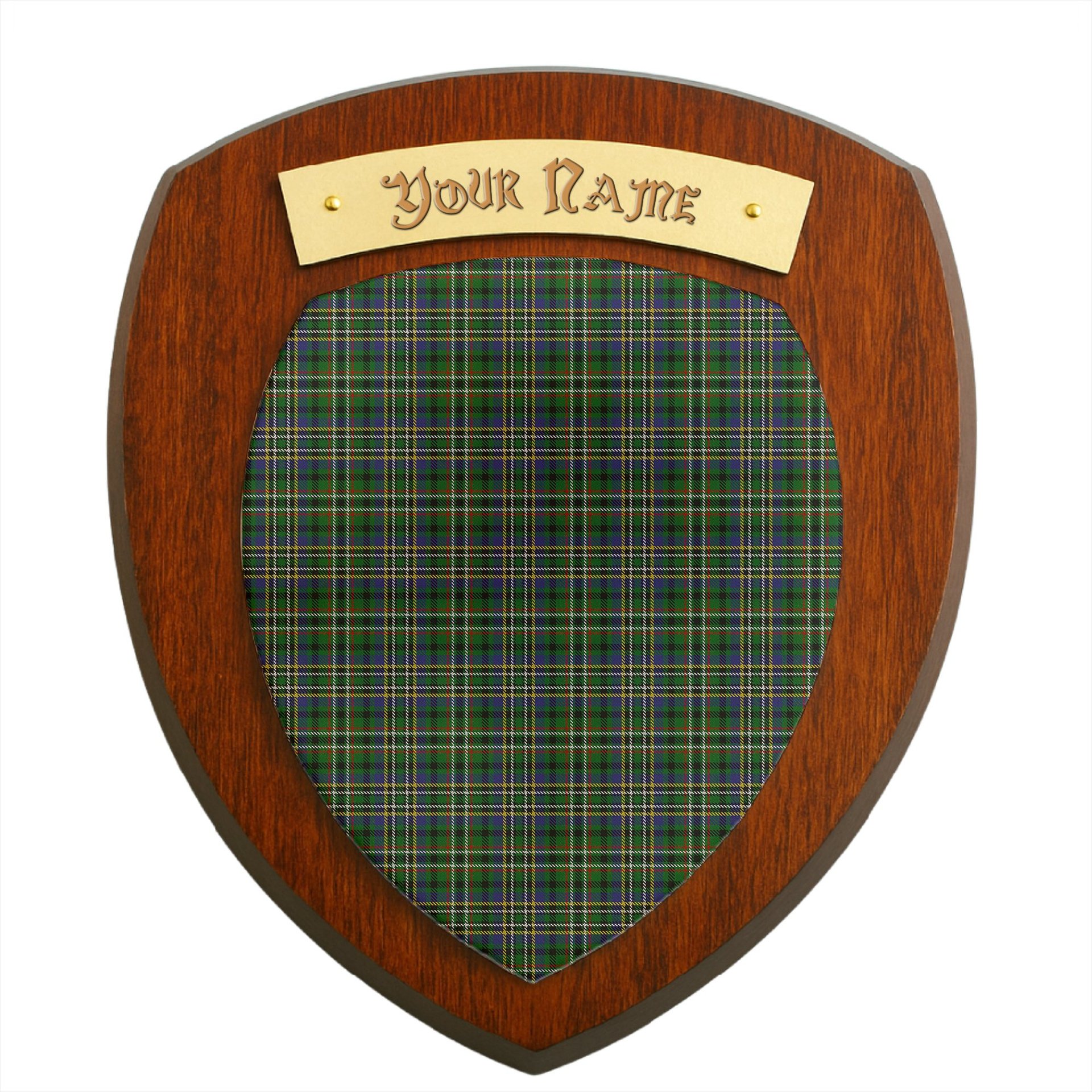 ScotsTee Shop Scottish Scott Green Clan Tartan Wooden Wall Plaque Personalize with Your Name