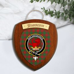 ScotsTee Shop Scottish Moncreiffe Clan Crest Scottish Tartan Wooden Wall Plaque