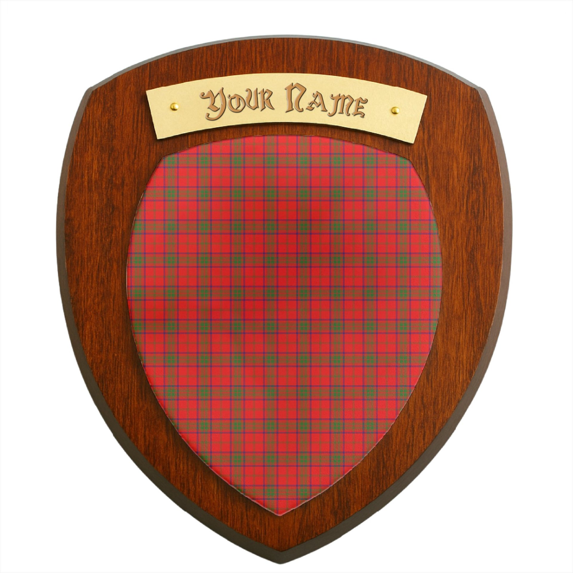 ScotsTee Shop Scottish Ross Modern Clan Tartan Wooden Wall Plaque Personalize with Your Name