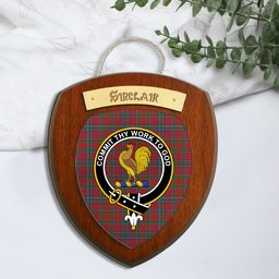 ScotsTee Shop Scottish Sinclair Clan Crest Scottish Tartan Wooden Wall Plaque