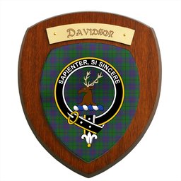 ScotsTee Shop Scottish Davidson Half Clan Crest Scottish Tartan Wooden Wall Plaque