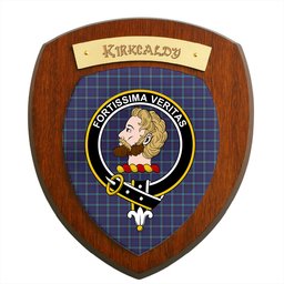 ScotsTee Shop Scottish Kirkcaldy Clan Crest Scottish Tartan Wooden Wall Plaque