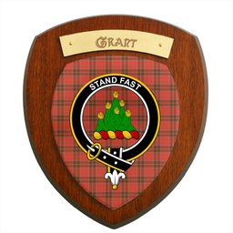 ScotsTee Shop Scottish Grant Weathered Clan Crest Scottish Tartan Wooden Wall Plaque
