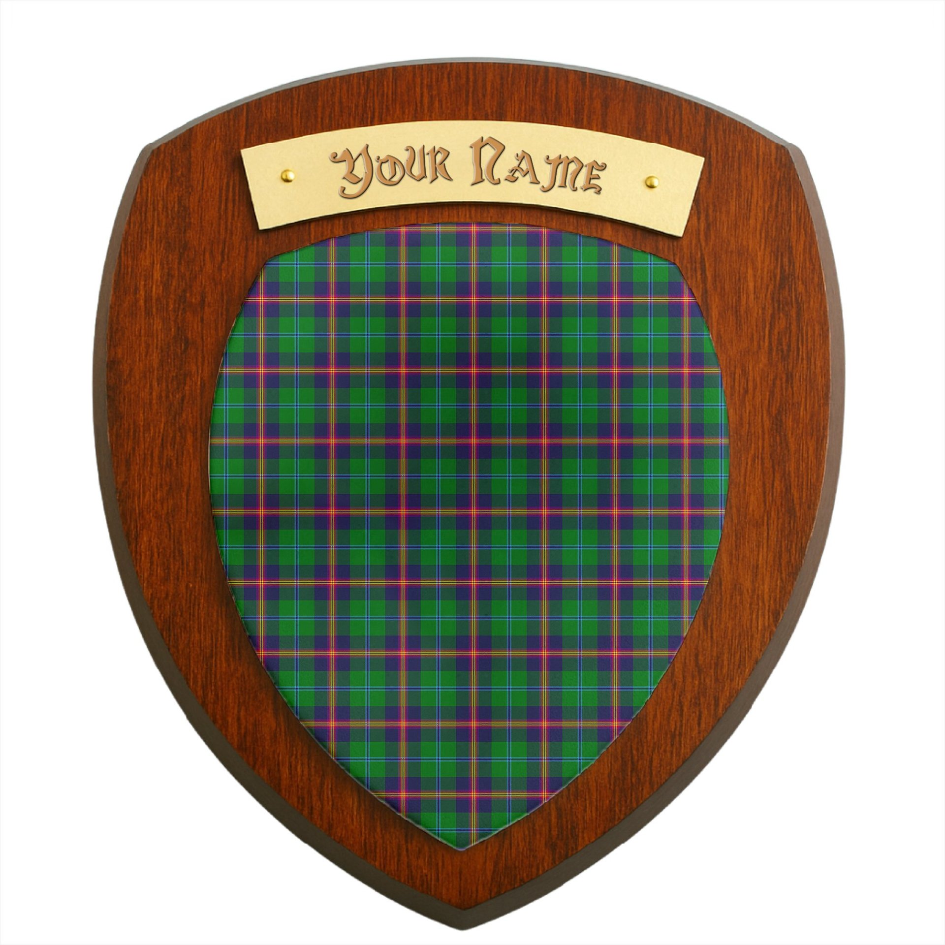 ScotsTee Shop Scottish Young Modern SC Clan Tartan Wooden Wall Plaque Personalize with Your Name