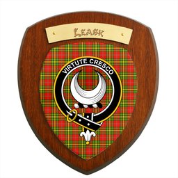 ScotsTee Shop Scottish Leask SC Clan Crest Scottish Tartan Wooden Wall Plaque
