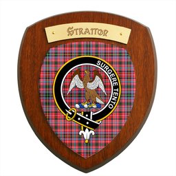 ScotsTee Shop Scottish Straiton Clan Crest Scottish Tartan Wooden Wall Plaque