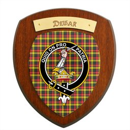ScotsTee Shop Scottish Dewar Clan Crest Scottish Tartan Wooden Wall Plaque