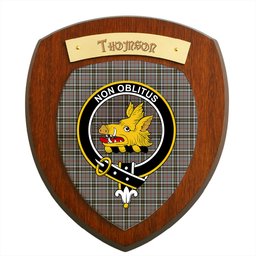 ScotsTee Shop Scottish Thomson Dress Grey Clan Crest Scottish Tartan Wooden Wall Plaque