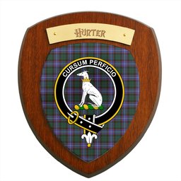 ScotsTee Shop Scottish Hunter Modern Clan Crest Scottish Tartan Wooden Wall Plaque