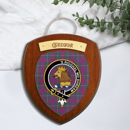 ScotsTee Shop Scottish Gregor Hunting Modern Clan Crest Scottish Tartan Wooden Wall Plaque