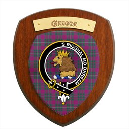 ScotsTee Shop Scottish Gregor Hunting Modern Clan Crest Scottish Tartan Wooden Wall Plaque