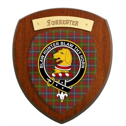 ScotsTee Shop Scottish Forrester Clan Crest Scottish Tartan Wooden Wall Plaque