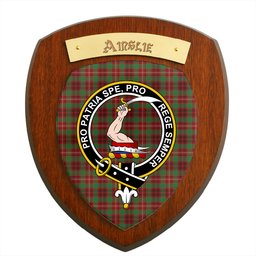 ScotsTee Shop Scottish Ainslie Ancient Clan Crest Scottish Tartan Wooden Wall Plaque