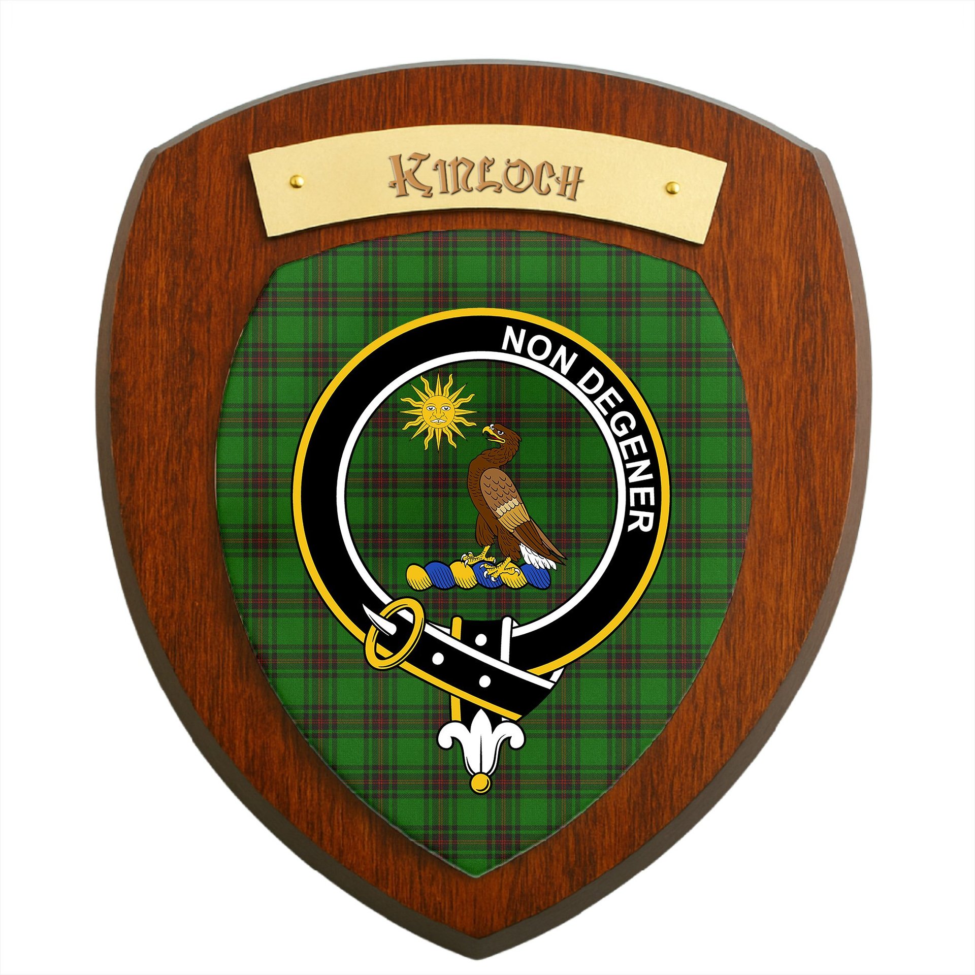 ScotsTee Shop Scottish Kinloch Clan Crest Scottish Tartan Wooden Wall Plaque