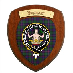 ScotsTee Shop Scottish Urquhart Clan Crest Scottish Tartan Wooden Wall Plaque