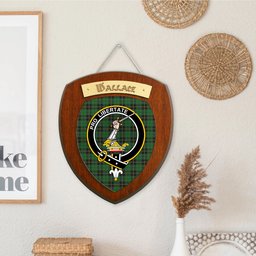 ScotsTee Shop Scottish Wallace Hunting Clan Crest Scottish Tartan Wooden Wall Plaque